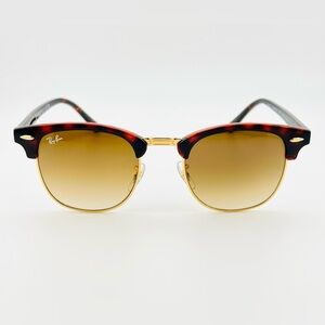 Ray-ban Clubmaster Fleck RB3016 Polished Havana/Gold Frame Brown Gradient lenses